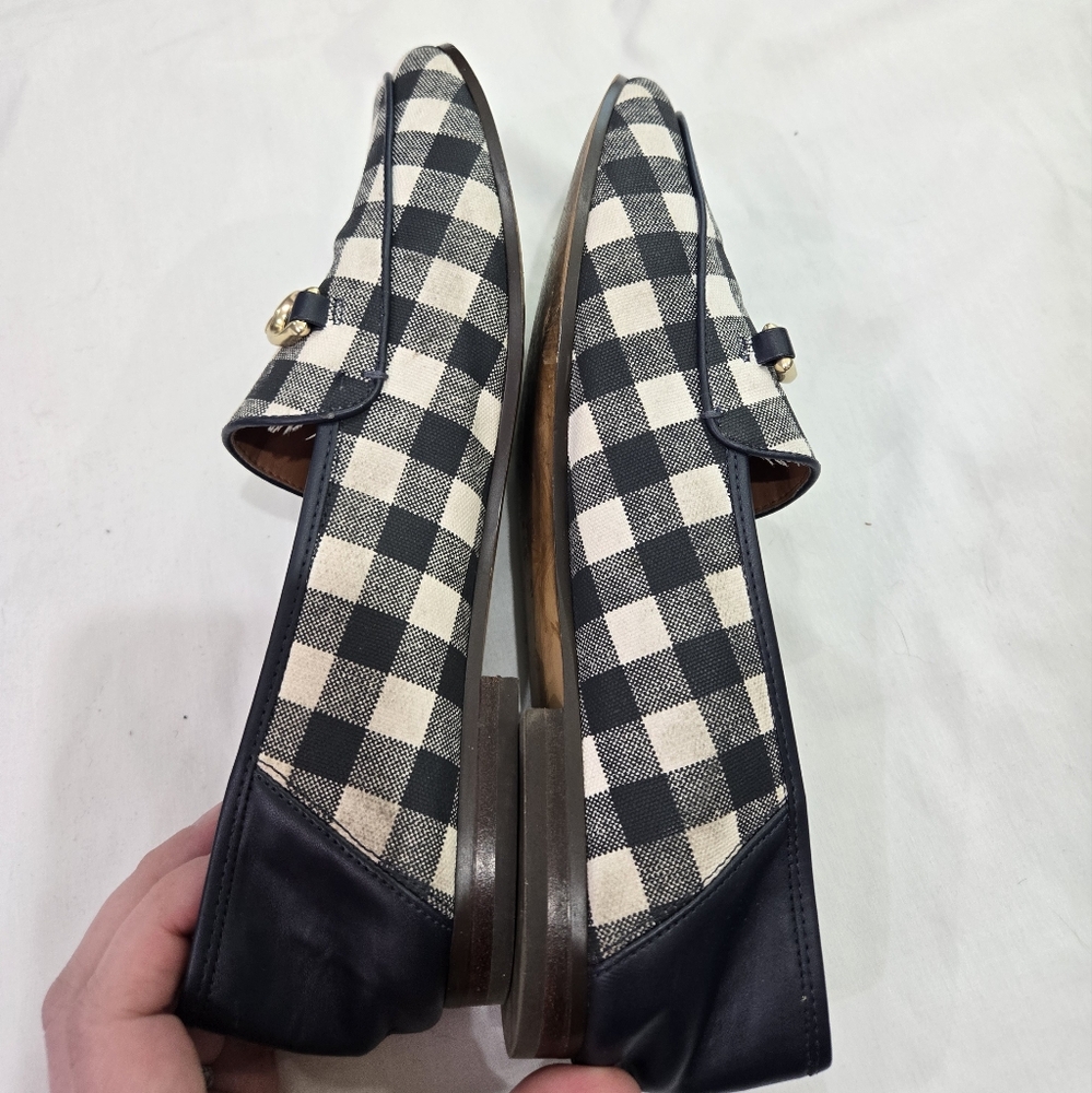 Coach Haley Gingham Loafers navy size 9B - Picture 6 of 10